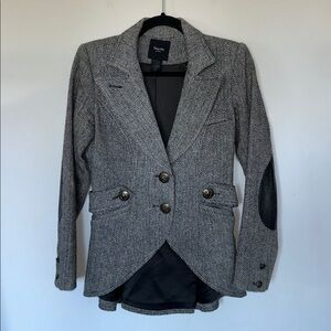 Smythe Chevron Herringbone Riding 2 Button Blazer